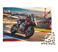 Grand Prix Jigsaw Puzzles 1000 Pieces Recycled Material Motorcycle Race Adult Jigsaws Developing Boy & Girl‘s Intelligence Parent Child Game Activity 38x26cm/1000pcs