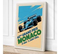Grand Prix Monaco 1964 Retro Canvas Wall Art Print 18x12 Inch (46 x 30 cm)