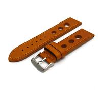 Grand Prix Quality Leather Watch Strap Coloured Stitching - 24mm Tan