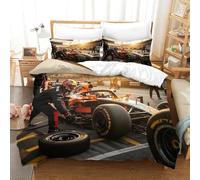 Grand Prix Racing Cotton Duvet Cover Ivory Various Sizes Quilt Cover Bedding Set Soft & Cozy Percale Weave Formula racing Comforter Cover with Zipper Closure for Kids & Adults Double（200x200cm）