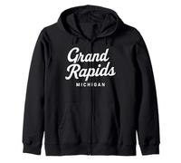 Grand Rapids Michigan 616 Kent County Wyoming Holland Lakes Zip Hoodie