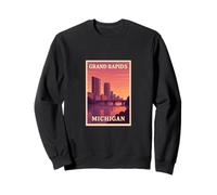 Grand Rapids Michigan Vintage Trip Souvenir Post Art Graphic Sweatshirt
