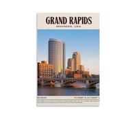 Grand Rapids Vintage Poster Decorative Painting Canvas Wall Art Living Room Poster Bedroom Painting Wall Art Picture Print Modern Family Room Decor 08 x 12 Inches (20 x 30 cm)