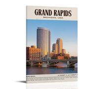 Grand Rapids Vintage Poster Decorative Painting Canvas Wall Art Living Room Poster Bedroom Painting Wall Art Picture Print Modern Family Room Decor 08 x 12 Inches (20 x 30 cm)