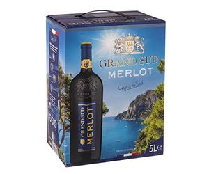 Grand Sud - French Merlot Red Wine Bag in Box 5L (1 x 5L)