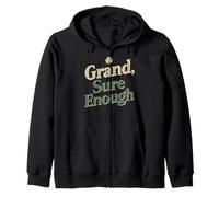 Grand Sure Enough Irish Shamrock Graphic Zip Hoodie