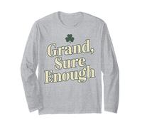 Grand Sure Enough Irish Shamrock Typography Long Sleeve T-Shirt