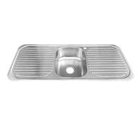 Grand Taps Inset Stainless Steel Single Bowl Kitchen Sink with 2 Drainers Large (C01) - BRUSHED