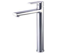 Grand Taps Modern Design Tall Single Lever 1/4 Turn Chrome Bathroom Basin Mixer Tap (Brenz 7)