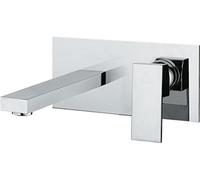 Grand Taps Square Modern Wall Mounted Single Lever Chrome Bathroom Basin Mixer Tap (14007)