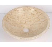 Grand Taps Sunny Yellow Marble Stone Wash Basin Bowl Bathroom Counter 350mm Diameter (B0050)
