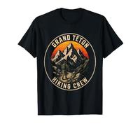 Grand Teton Hiking Crew Hiker Squad Matching Gift Retro T-Shirt