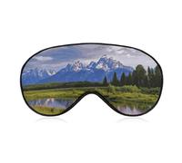 Grand Teton National Park Blackout Sleep Eye Mask, Ventilated Fabric, Adjustable Wearing Style, Zero Pressure Sleeping Mask Soft Skin Friendly Eyeshade for Women Men