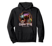 Grand Teton National Park Dark Sky Cosmic Bear Souvenir Pullover Hoodie