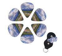 grand teton national park Guitar Picks 6 Pack 3 Different Thickness Celluloid Guitar Plectrums with Guitar Pick Holder Personalized Guitar Pick for Acoustic Guitar, Electric Guitar, Bass, Ukulele