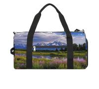 Grand Teton National Park Gym Bag for Women Men Shoe Compartment Waterproof Travel Bags Sports Duffle Bag for Sports Gyms Yoga