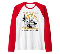 Grand Teton National Park Jackson Hole Wyoming Keepsake Raglan Baseball Tee