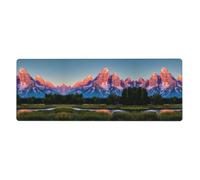 Grand Teton National Park Keyboard and Mouse Pad, Extra Large Desk Cover, Spill Resistance Mat for Smooth Tracking