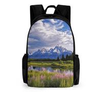 Grand Teton National Park Laptop Backpack-Men/Women,Casual Daypack with Multiple Pockets,BookBag for Hiking,Camping