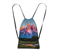Grand Teton National Park Print Drawstring Backpack Foldable Drawstring Bag Large Capacity Gym Bag Track Bag For Women Men