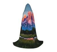 Grand Teton National Park Print Hooded Cloak Teens Kids Adults Halloween Gothic Variety Carnival Cosplay Costume