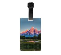 Grand Teton National Park Print Luggage Tag – Secure ID Identifier with Full Back Privacy Cover, Travel and Cruise Essentials