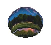 Grand Teton National Park Print Reusable Spa Salon Shower Cap For All Hair Lengths With Lining Elastic Band