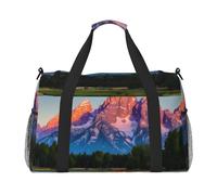 Grand Teton National Park Print Travel Hand Travel Bag Weekender Overnight Carry On Tote Foldable Crossbody Bag, Black, One Size