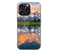Grand Teton National Park Printed Phone Case Compatible with iPhone 15/15 Plus/15 Pro/15 Pro Max Glass Back Protective Shell