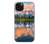 Grand Teton National Park Printed Phone Case Compatible with iPhone 15/15 Plus/15 Pro/15 Pro Max Glass Back Protective Shell