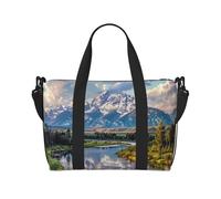Grand Teton National Park Printed Travel Bag Duffle Bag for Men Women, Large Water Resistant Gym Bag Weekend Holdall Bag with Shoulder Strap