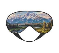 Grand Teton National Park Printing Sleep Mask for Women Men Double-Sided Print Soft Silk Eye Masks Eye Sleep Shade Cover