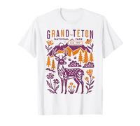 Grand Teton National Park Rustic Folk Art Women Men Kids T-Shirt