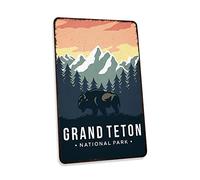 Grand Teton National Park Sign Vintage Looking Decorative Signs Home Décor Gift 8x12 Gloss 208120086011