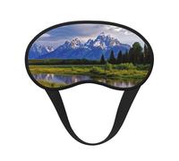 Grand Teton National Park Sleep Mask for Side Sleeper Eye Mask for Sleeping Light Blocking Soft Breathable Sleep Eye Mask for Women Men Adjustable Elastic Strap Travel Nap Blackout Eye Shade Cover