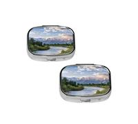 Grand Teton National Park Square Mini Medicine Box, Lightweight to Carry, Durable and Long-Lasting