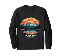 Grand Teton National Park Sunset Reflection Long Sleeve T-Shirt