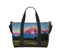Grand Teton National Park Travel Bags, Weekender Carry On For Women, Sports Gym Bag, Workout Duffel Bag,Overnight, Black, One Size