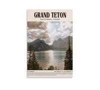Grand Teton National Park Vintage Poster Decorative Painting Canvas Wall Art Living Room Poster Bedroom Painting Wall Art Picture Print Modern Family Room Decor 08 x 12 inches (20 x 30 cm)