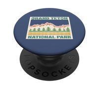 Grand Teton National Park Wyoming Hiking Vintage Retro PopSockets Adhesive PopGrip
