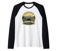Grand Teton National Park Wyoming USA Novelty Souvenir Raglan Baseball Tee
