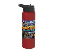 Grand Teton National Park, Wyoming WY, Graffiti Stainless Steel Insulated Water Bottle