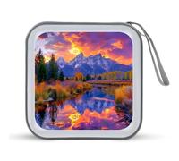 Grand Teton Wyoming Mountains CD Case Portable DVD Storage Small CD Holder Organizer for Home Travel