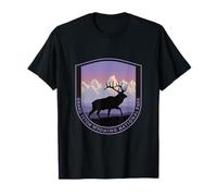 Grand Teton Wyoming National Park Elk Silhouette T-Shirt