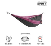 Grand Trunk Double Deluxe Hammock with Straps - Charcoal / Magenta