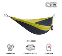 Grand Trunk Double Deluxe Hammock with Straps - Collegiate Navy / Chartreuse