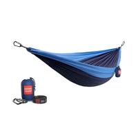 Grand Trunk Double Deluxe Parachute Nylon Hammock - 500lb Capacity Camping Hammock, 10.5x6.5ft, Lightweight & Durable (Navy/Light Blue)