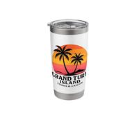Grand Turk Island Turks & Caicos Sunset Palm Trees Stainless Steel Insulated Tumbler