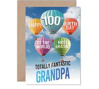Grandad 100th Birthday Card, Most Amazing Hot Air Balloon