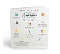 Grandad 70th Birthday Card | Happy 70th Birthday Greeting Card with Fun Year You Were Born 1956 Facts
